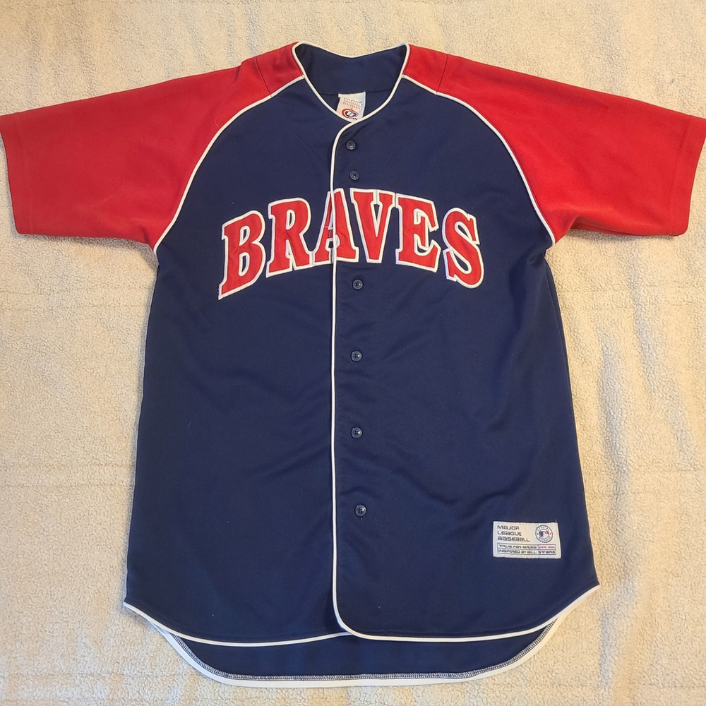 Vintage Atlanta Braves MLB Jersey True Fan Medium 2000s (2003) Button Up